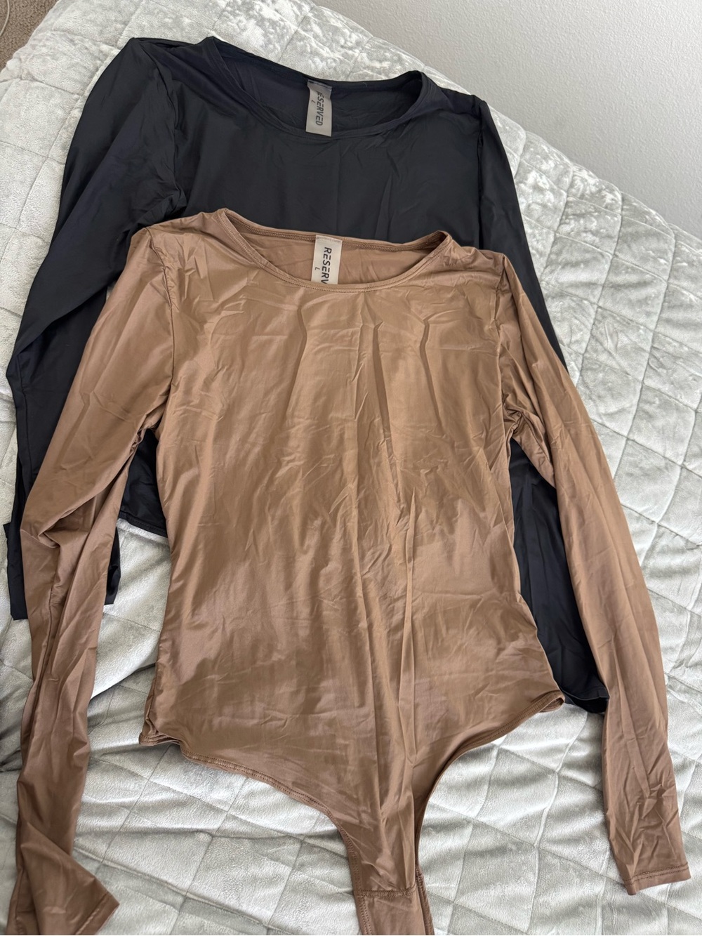 Reserved Long Sleeve Bodysuits in Black and Brown 2